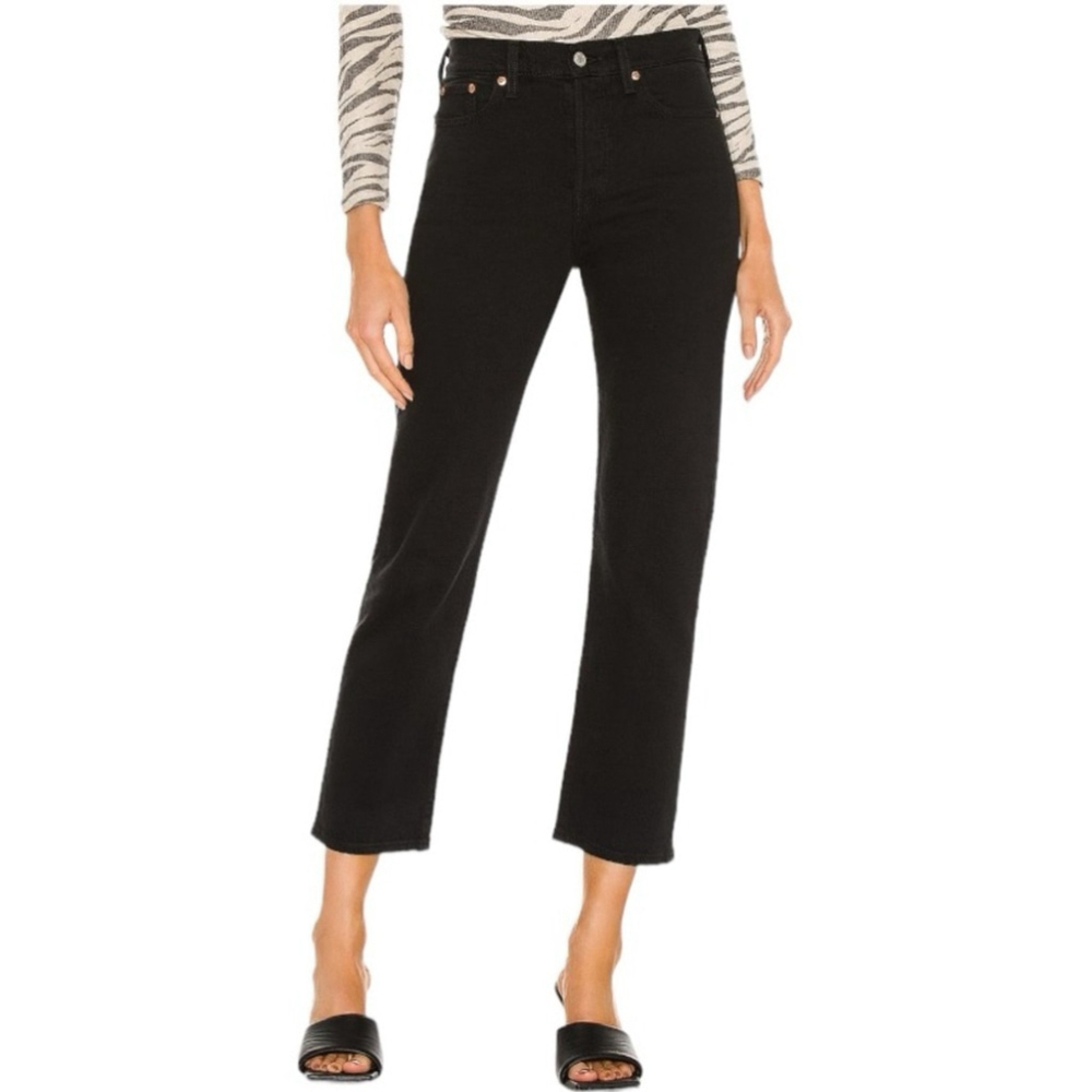 Levi’s Wedgie Fit Ankle Jeans Black High Rise Straight